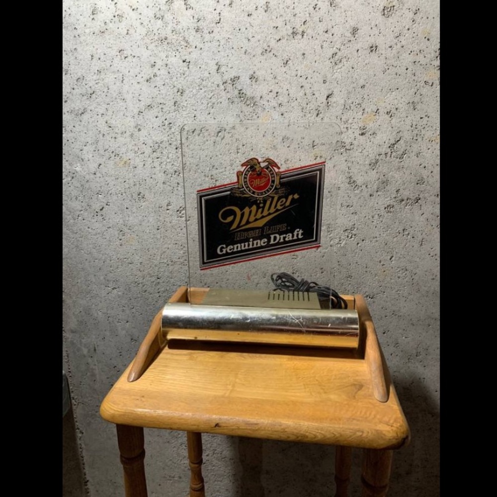 Vintage Miller Lite Beer Sign Works Light Up Pilsner Made by Everbrite Electric